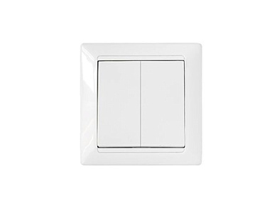 Выключатель 2 клав. (cкрытый, 10А, брызг. защ.) белый, Стиль, Bylectrica С510-829Р