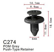 Клипса для крепления внутренней обшивки а/м GM пластиковая, 100 шт Forsage C0274(GM)