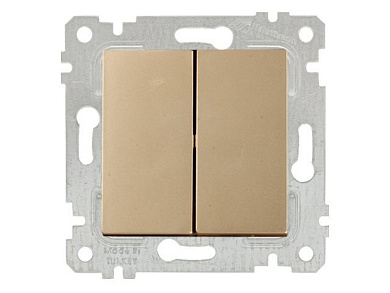 Выключатель 2-клав., скрытый, без рамки, винт. зажим, золото, RITA, 10 A, 250 V, IP 20, Mutlusan 22004020280