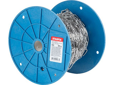 Цепь сварная длиннозвенная М2 нерж.сталь, А2, DIN 763, бухта 50 м Starfix SMP-34659-50