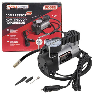 Компрессор поршневой автомобильный 14A 12V ForceKraft FK-582