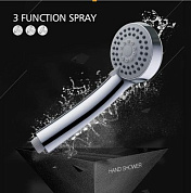 Душевая лейка 3 режима, "ручной душ", пластик, хром Ledeme L09