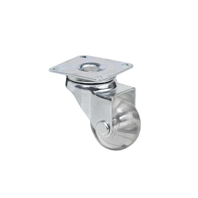 Колесо меб. CRYSTAL/2 d35 h51 с площадкой, прозрачный AKS 113777