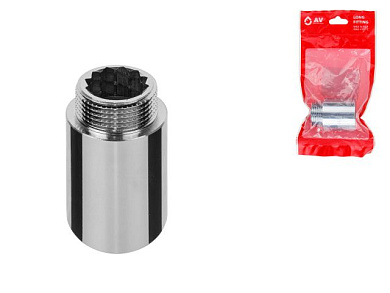 Удлинитель 1" вн.-нар.х50 мм усиленный ХРОМ, инд. упак. AV Engineering AVE301035