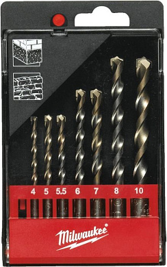 Набор сверл по бетону 3-10 мм DIN 8039 8шт Milwaukee 4932480158