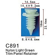 Клипса для крепления внутренней обшивки а/м GM пластиковая, 100 шт Forsage C0891(GM)