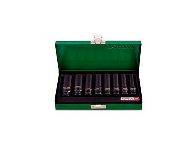 Набор глубоких ударных головок 6-гр. 8 пр. 8-19 мм 3/8'' Toptul GDAD0808