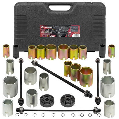 Набор инструментов для замены сайлентблоков, втулок и подшипников 26+2 пр. ForceKraft FK-933T1+2
