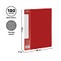 Папка В-611 "Стандарт" с зажимом и карманом, пластик, красный
