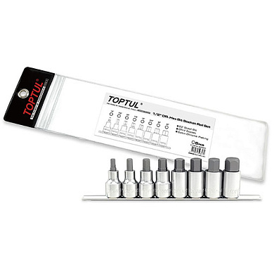 Набор головок-бит HEX (6-гр) 1/2" 8 пр TOPTUL GBAG0801
