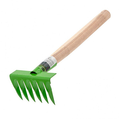 Грабли витые 6-зубые, 120 х 390 мм, стальные, деревянная рукоятка, Агроном, Россия Сибртех 61758