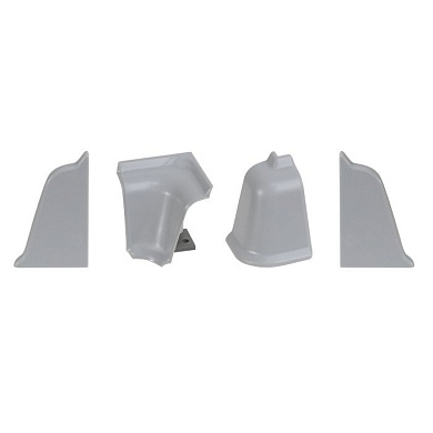 Комплект ПВХ аксессуаров к плинтусу LB38 алюминий ПАРА-ПЛАСТ 94578