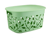 Коробка ФЛОРА 12 л с крышкой, мята IDEA М2363