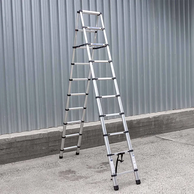 Стремянка телескопическая алюм. бытовая 2.9м 10+10 ступ. Scheppach Sch-UP290-2