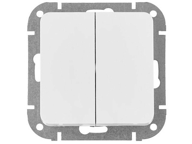 Выключатель 2 клав. проходной, скрытый, 10А белый, Astrum, Bylectrica С(6+6) 10-3563