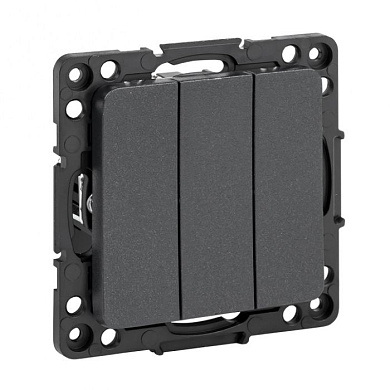 Стокгольм Механизм Выключателя 3-кл, 10А черный EKF PROxima EZV10-024-10