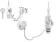 Кнопка пневматического смыва на расстоянии, ручное управление, белый, монтаж: в стену Alcaplast MPO10