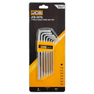 Набор ключей TORX Г-образных длинных T10-T40 7 пр. JCB JCB-5071L