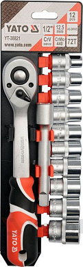 Набор торцевых головок 1/2'' 12 пр. CrV Yato YT-38821