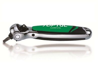 Трещотка 3/8'' 72 зуб. 160 мм двухсторонняя с держателем для бит Toptul CJOM1216