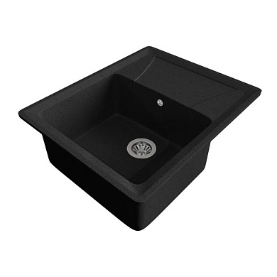 Мойка каменная, прямоугольная одночашевая, GS-3, 605*490 мм, черный, врезная, Gamma Stone 113120