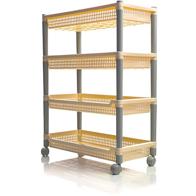 Этажерка узкая 4 секционная «Флер» Полимербыт Мебель 4338400