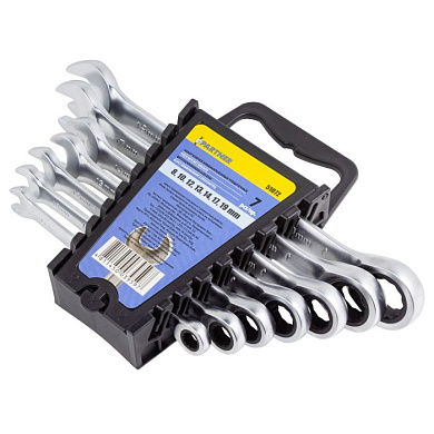 Набор ключей комбинированных трещоточных 7 пр. 8-19 мм Partner PA-51072