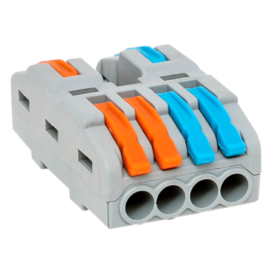 Строительно-монтажная клемма СМК 222-424 разветвительная 4 выхода 0,08-4 мм2 EKF plc-smk-422-4