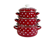 Набор кастрюь Моника-3-1-кр, 1.5, 2, 3 красная Керченский металлургический завод 61915-МОНИКА