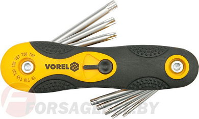 Набор ключей складных TORX с отверстием T9-T40 8 пр. Vorel 56507