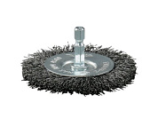 Щетка д/дрели дисковая 75 мм, толщина проволоки 0.3 мм, гофрированная, металл, 1/4" Makita D-76495