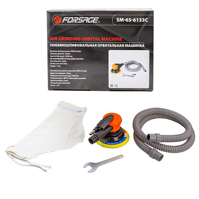 Пневмошлифовальная орбитальная машинка 150 мм, 10500об/мин Forsage F-SM-65-6133C