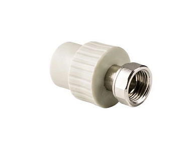 Муфта ПП с накидной гайкой 20х3/4", серая РосТурПласт 15915