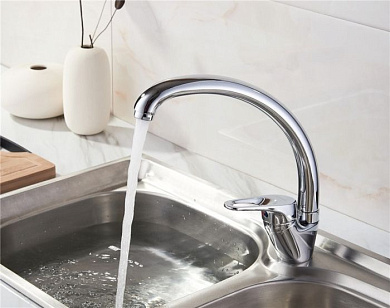 Смеситель для кухни, латунь, хром Ledeme L4113