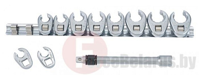 Набор разрезных односторонних ключей с удлинителем 10-19 мм 11 пр. Force 51110