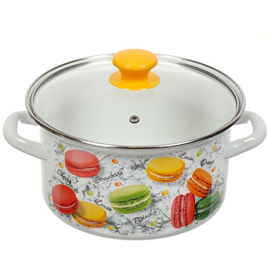 Кастр.цил.об. 2,3л (белая) Цветное печенье Керченский металлургический завод 51904-382/4.02-У4