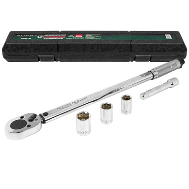 Ключ динамометрический щелчкового типа с головками и удлинителем 40-210Нм, 1/2'' RockForce RF-6474470A