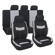 Чехлы сиденья Forsage велюр/сетка 9 предм. черно/серый SKYWAY S01301150
