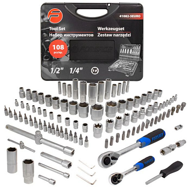 Набор инструмента 108 пр.1/4''&1/2'' 6-гр. Forsage F-41082-5EURO
