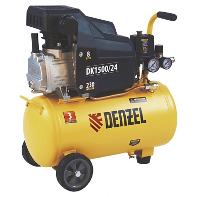 Компрессор воздушный DK1500/24, Х-PRO 1,5 кВт, 230 л/мин, 24 л Denzel 58063
