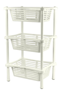 Этажерка с корзинками Krita 3-х секц LM (слоновая кость) BEROSSI АС 71033000
