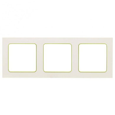 Стокгольм Рамка 3-местная белая с линией цвета зеленый EKF PROxima EAM-G-302-10