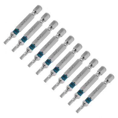 Набор бит HEX 3x50 сталь S2, 10 пр. 1/4'' Gross 11462