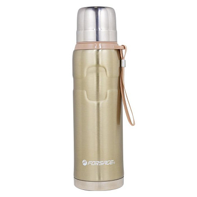 Термос для напитков 750 мл, нерж.сталь, золотистый Forsage F-750G
