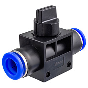 Фитинг для пластиковых трубок с краном 10x10 мм Forsage F-SHVFF10-10