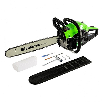 Пила цепная бензиновая ПЦБ-5850, шина 50 см, 58 см3, 4,0 л.с., шаг 0,325, паз 1,5 мм, 76 звеньев Сибртех 95206