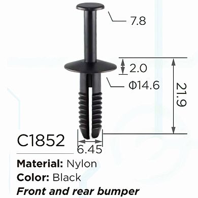 Клипса для крепления внутренней обшивки а/м БМВ/Вольво, пласт., 100 шт Forsage C1852(BMW/Volvo)
