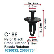 Клипса для крепления внутренней обшивки а/м GM пластиковая, 100 шт Forsage C0188(GM)