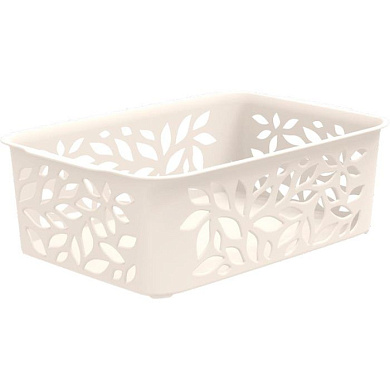 Корзина Leaves 1,2л 184×127×62мм (молочный) Полимербыт 4344600