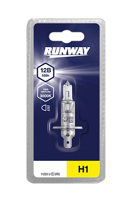 Лампа автомобильная галогенная 12V 55W (1шт. блистер) Runway RW-H1-b